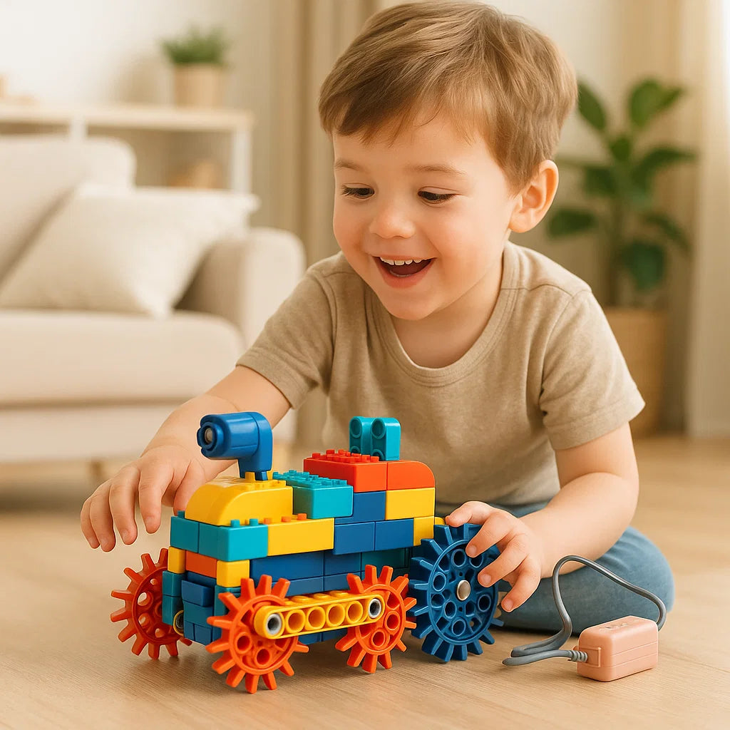 Klocki konstrukcyjne z silnikiem | Rozwijaj kreatywność 1 kg 2