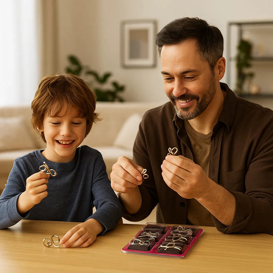 Metalowe Puzzle Pierścieniowe | Rozwija Umiejętności Poznawcze 0.5kg - Gra Logiczna dla Dzieci i Dorosłych 1